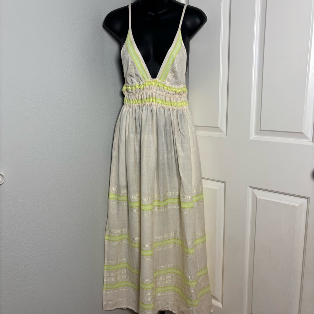 LEMLEM Gete hand spun woven halter maxi sun/cover Dress in lomi keylime - Picture 11 of 16